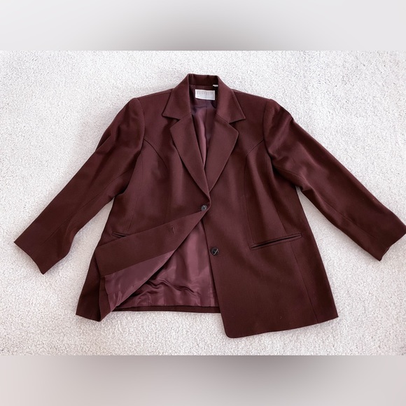 Liz Claiborne Brown Wool Jacket Blazer - Picture 2 of 6